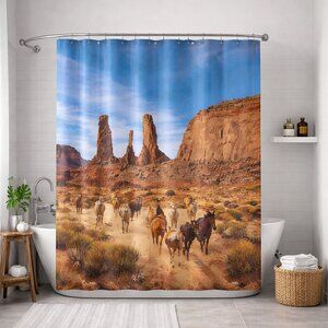 Vintage Oceana Western Horse Grand Canyon Shower Curtain 70x72